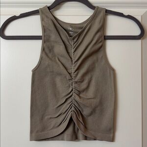 Aura ribbed high neck tank top